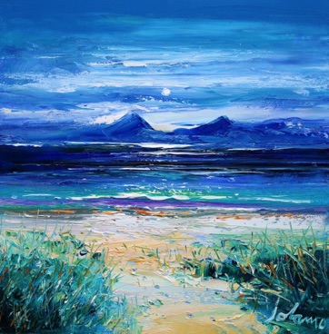 Moonrise Luskentyre Isle of Harris 12x12 Moonrise Luskentyre Isle of Harris 12x12